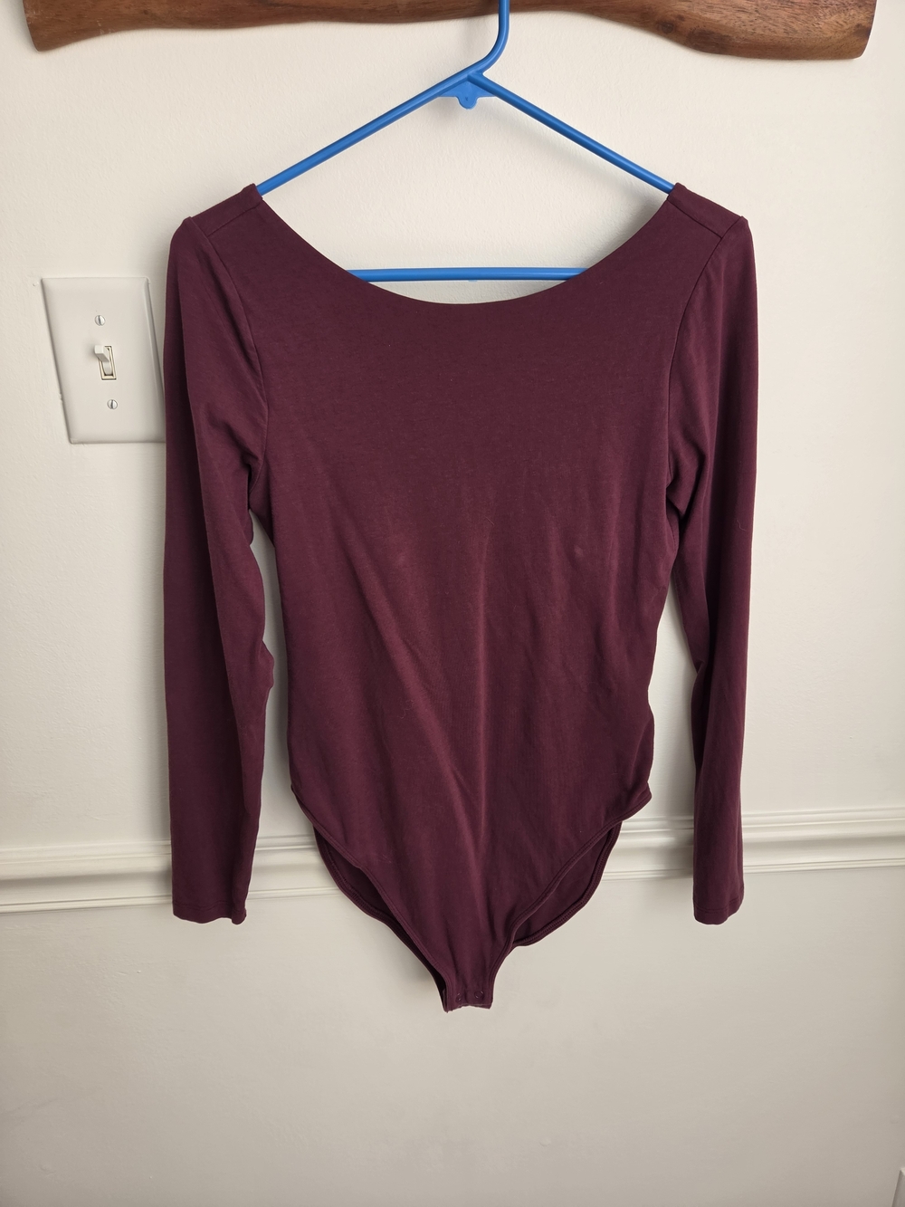 Old Navy Long Sleeve Scoop Neck Bodysuit - Burgundy